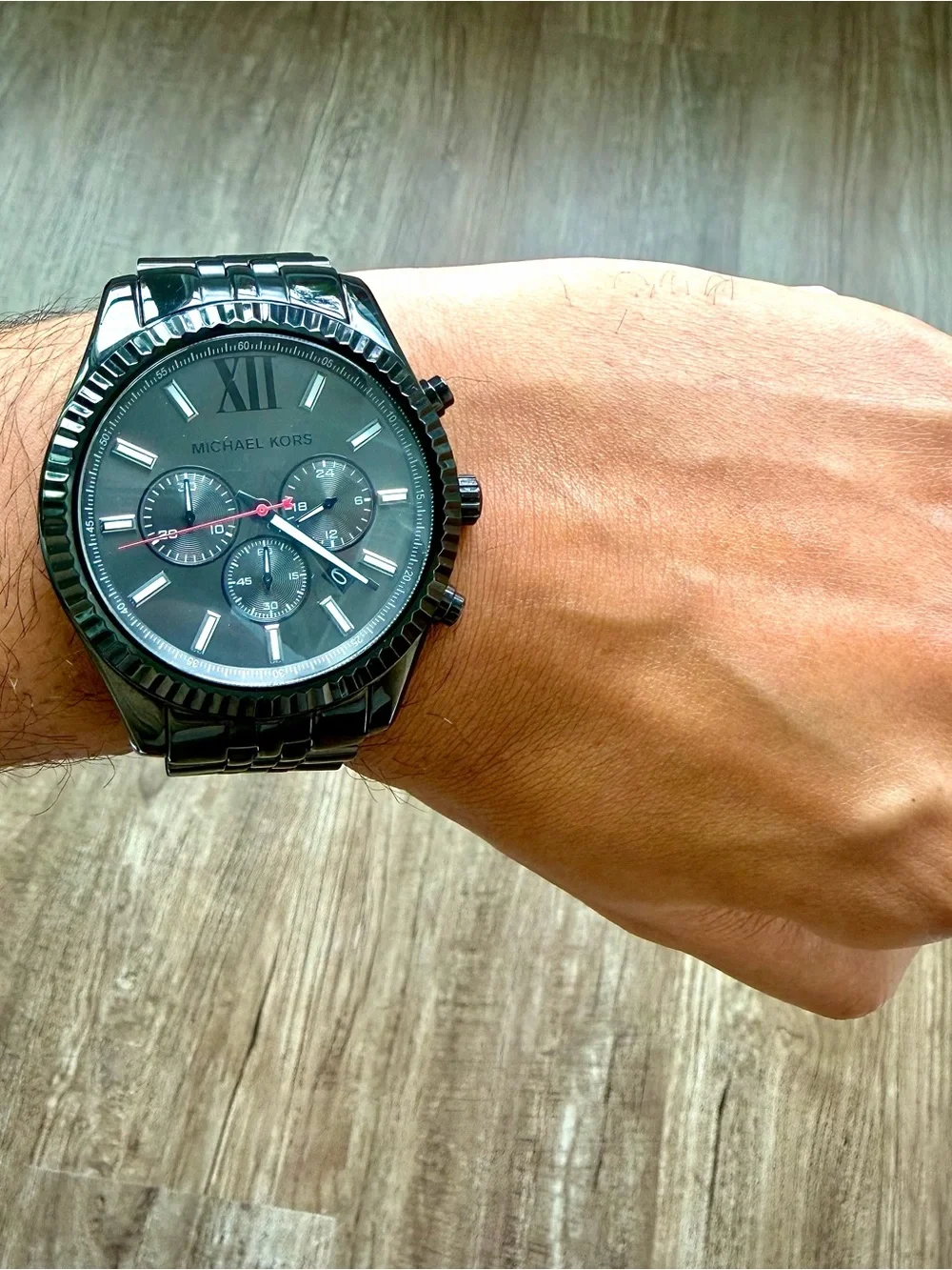 Michael Kors Lexington MK8320 Black Chronograph Watch New Battery